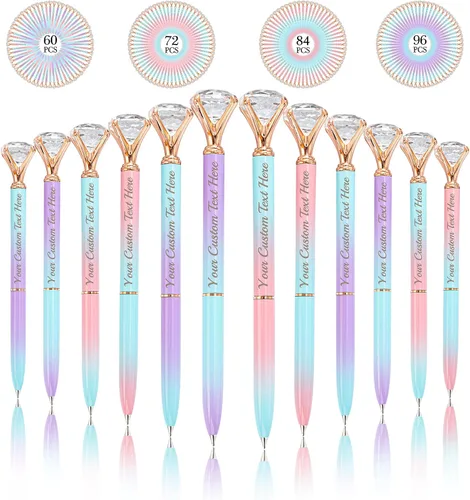 STREADVE 12 bolígrafos personalizados con nombre, bolígrafo de diamante personalizado, grabado gratis, logotipo, texto, escritura suave, regalos