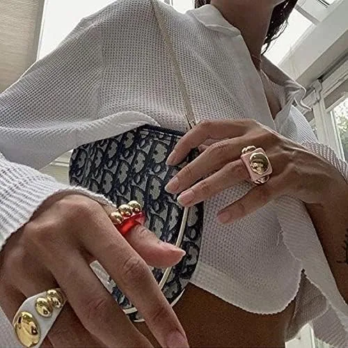 Miniatura 3 de Sloong- Anillos de resina acrílica estilo Y2K gruesos estilo retro de plástico bonitos coloridos transparentes modernos hechos a mano de golosinas