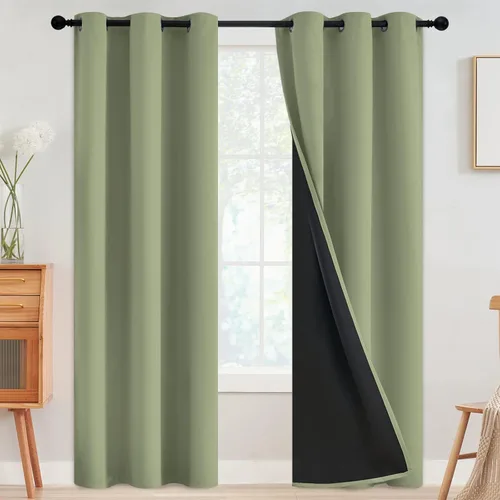 Miniatura 126 de SimpleHome - Cortinas opacas 100% para recámara, cortinas de ventana con ojales beige, con aislamiento térmico, cortinas de oscurecimiento