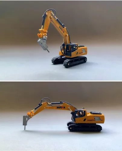 Miniatura 6 de Gemini & Genius - Excavadora de taladro resistente para obras de construcción, juguetes de vehículos a escala 1:60, excavadora y perforadora