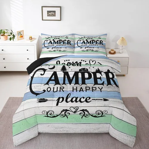 Miniatura 16 de Erosebridal Juego de edredón de pesca tamaño individual para hombres, juego de ropa de cama de peces de lubina para pescadores, niños de caza
