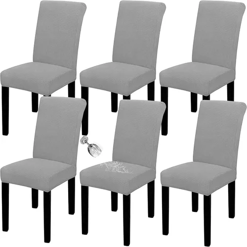 Miniatura 76 de Easy-Going - Juego de 2 fundas para sillas de comedor 100% impermeables, de tela Jacquard elástica, fundas protectoras removibles y lavables