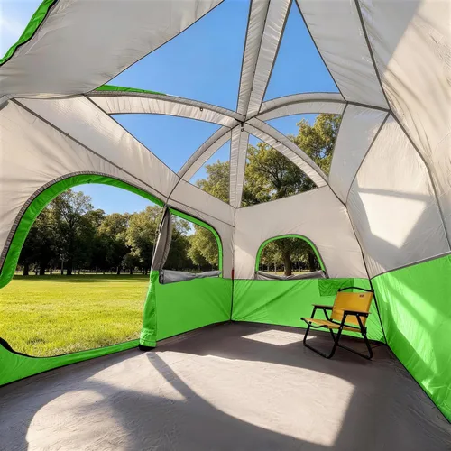 Miniatura 5 de CAMPROS CP Upgraded 6/8 Person Camping Tents, Waterproof Windproof Family Tent with Larger Mesh Windows & Door, Double Layer, Easy Set Up, Verde-6