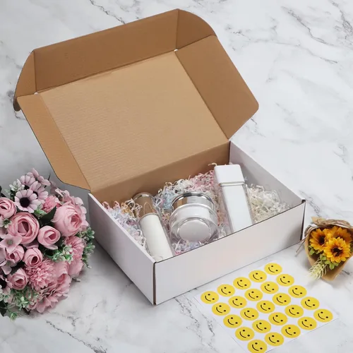 Miniatura 5 de HORLIMER - Cajas de envío de 10 x 7 x 3 pulgadas, conjunto de 25, caja de cartón corrugado blanca para envío de literatura por correo, 25 pegatinas