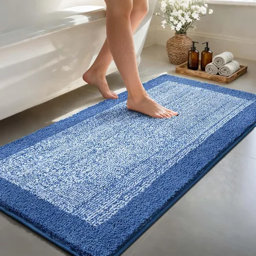Miniatura 66 de Alfombras de baño de 17 x 24 pulgadas, antideslizantes, lavables, color gris, para bañera, tapete de baño para baño, tapete suave y absorbente