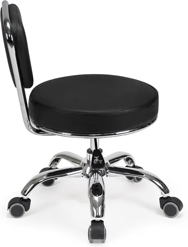 Miniatura 6 de MAYAKOBA Dayton Taburete con respaldo - Asiento neumático negro, altura ajustable de 13 a 15 pulgadas, diseño ergonómico para oficina en casa