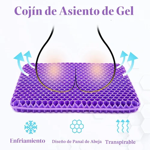 Miniatura 3 de Cojín de gel para asiento para sentarse durante mucho tiempo, cojines de asiento doble grueso para escritorio de oficina, silla de ruedas