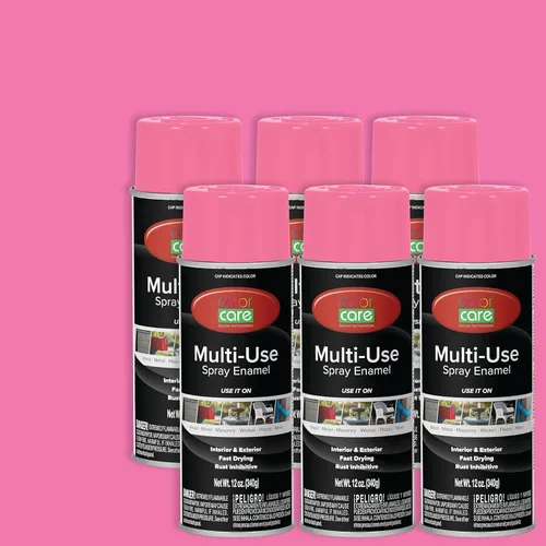 Miniatura 21 de Pintura en aerosol, 12 onzas, paquete de 6 (mezcla de colores cálidos: blanco brillante, rojo rubí, naranja, amarillo, marrón, negro brillante)