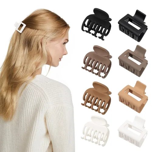 Miniatura 17 de Ivyu Pinzas para el cabello – 8 paquetes de pinzas pequeñas negras para mujeres, mini pinzas para el cabello de 1.57 pulgadas, accesorios de peinado