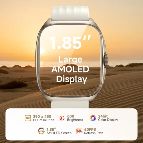 Miniatura 8 de 2025 SOUYIE Smart Watch for Men and Women with SOS Emergency Alert, 1.85" AMOLED Fitness Tracker with 100+ Sports Modes, Heart Rate, SpO2, Sleep Grey