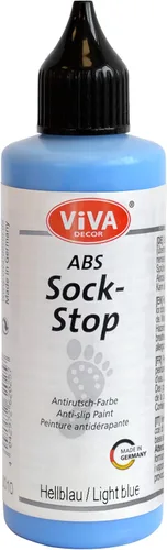 Viva Decor ABS Sock Stop (82 ml, azul claro) - Pintura para telas para calcetines antideslizantes, alfombras de baño y más - Sin látex, a base de