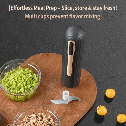 Miniatura 10 de Mini procesador eléctrico de alimentos, procesador de alimentos portátil USB de 4 tazas, picador de ajo, para cortar en cubitos, picar y hacer puré