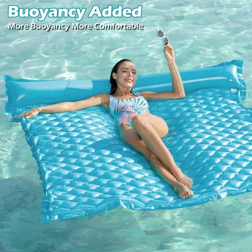 Miniatura 2 de Jasonwell Flotadores flotantes para piscina, flotador inflable gigante para piscina, balsa de lago, tapete de agua flotante para piscina, tumbona