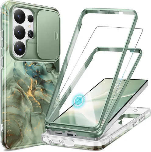Miniatura 13 de GVIEWIN para Samsung Galaxy S23 Ultra Funda con cubierta deslizante para cámara, [Protector de pantalla incorporado] [2 Marcos frontales] Funda