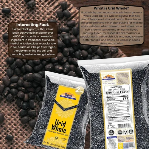 Miniatura 5 de Rani Urid/Urad Whole Black (frijoles mate con piel), lentejas indias de 32 onzas (2 libras) 32.03 oz ~ Todo natural, apto para gluten, sin OMG