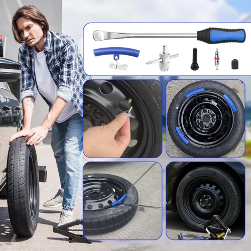 Miniatura 2 de HTOMT Kit de Cucharas para Neumáticos de 11.5", 26 piezas Herramienta de Cambio de Neumáticos para Motocicleta Dirt Bike Tractor de Césped