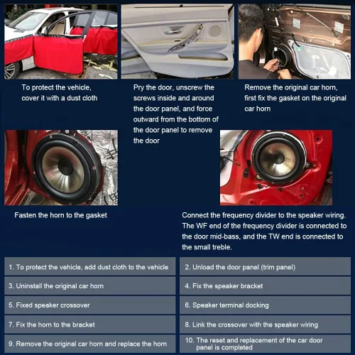 Miniatura 6 de Altavoz de audio para coche de frecuencia completa de rango completo, altavoz modificado ultrafino de bajos medios, instalación no destructiva