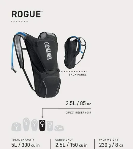 Miniatura 6 de CamelBak Rogue - Paquete de hidratación 85oz, color negro/grafito