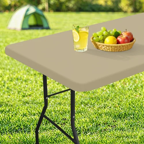 Miniatura 21 de homing Mantel cuadrado ajustable de poliéster impermeable, protector de mesa lavable para picnic, campamento, al aire libre (negro, 34 x 34 pulgadas)