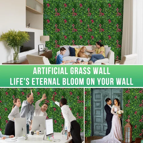 Miniatura 5 de Grooy Paneles Enrollables de Boj, Pared de Césped 20"x20" (6 PCS), Fondo de Césped, Pantalla de Privacidad, Decoración de Pared Verde Protegida