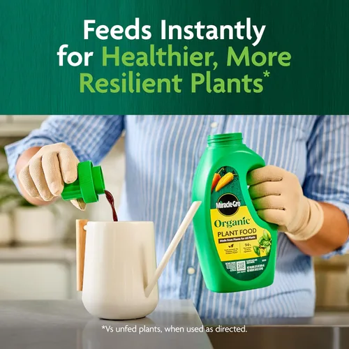 Miniatura 4 de Miracle-Gro Alimento orgánico para plantas, uso con plantas de interior o exterior, fertilizante líquido orgánico para contenedores y jardines