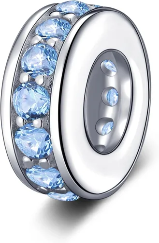 Miniatura 32 de 925 plata esterlina espaciador encanto grano con CZ transparente para pulseras Pandora Charms