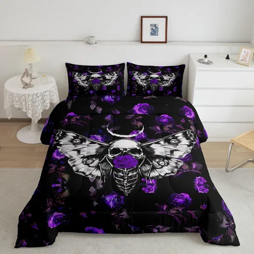 Miniatura 40 de Erosebridal Juego de ropa de cama de guepardo con rosa azul, juego de edredón con estampado de leopardo y gato, edredón romántico de plumón