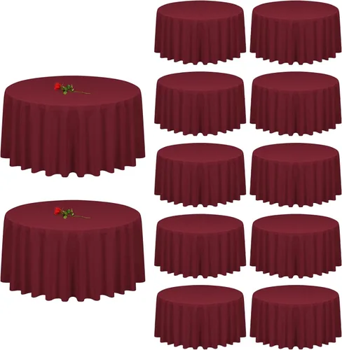 Miniatura 13 de 12 paquetes de manteles blancos, 52 x 52 pulgadas, manteles lavables de poliéster resistentes a manchas y arrugas para mesas cuadradas, mantel