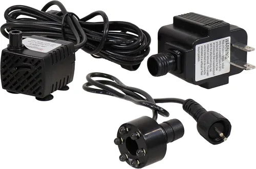 Miniatura 5 de Sunnydaze - Bomba de agua sumergible de 40 GPH - Bomba de fuente pequeña de 12 V con flujo ajustable, luz LED y transformador para fuentes, baños