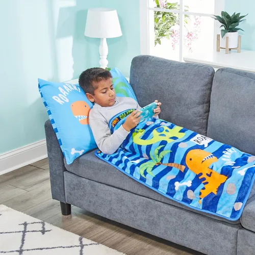 Miniatura 5 de EVERYDAY KIDS Manta para Niños Pequeños - 30" por 40" - Roarin Dinos - Súper Suave, Afelpada, Cálida y Cómoda Dinosaurios