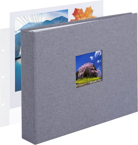 Miniatura 26 de 1DOT2 Álbum de fotos de scrapbook DIY grande de 12 x 12 pulgadas con 3 anillos, diario con 30 fundas de plástico, 60 páginas y cubierta de papel