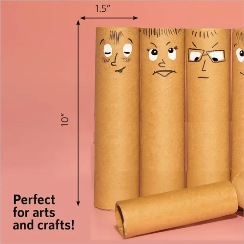Miniatura 4 de 54 tubos de papel de cartón para manualidades, rollos de papel kraft grueso de 10 x 1.5 pulgadas para aulas, proyectos, bricolaje, artes