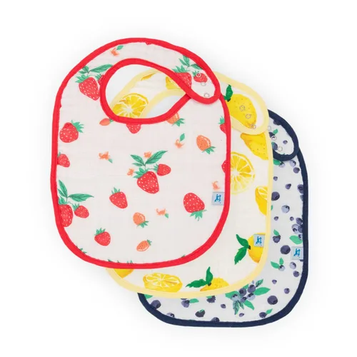 Miniatura 18 de Little Unicorn Paquete de 3 baberos clásicos premium Ajustables a medida que crece el bebé Tela suave sobre la piel Ideal para bebés que comen
