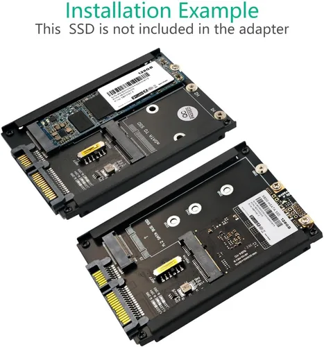 Miniatura 5 de HLT MSATA y B Key/B&M Key SSD 2 en 1 a SATA III de 2.5" con soporte de marco - Conserva mSATA SSD como unidad SATA de 0.276 in 2.5