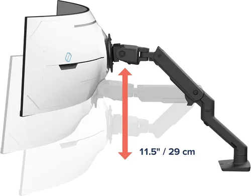 Miniatura 6 de Ergotron - HX VHD Premium Brazo de Monitor de Juego de Alta Resistencia, Soporte de Escritorio para Monitor Único – para Monitores Ultra Anchos