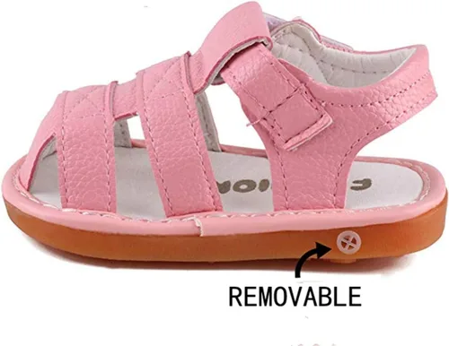Miniatura 5 de WILLFUN Sandalias chirriantes de verano para bebé, niño, niña, suela de goma de primera calidad, puntera cerrada, antideslizantes, zapatos