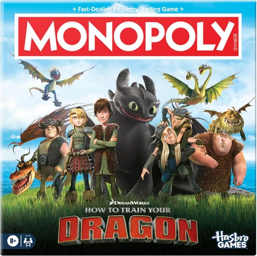 Monopoly DreamWorks - Juego de mesa How to Train Your Dragon Edition | A partir de 8 años | 2 a 4 jugadores | 45 minutos | Divertidos juegos