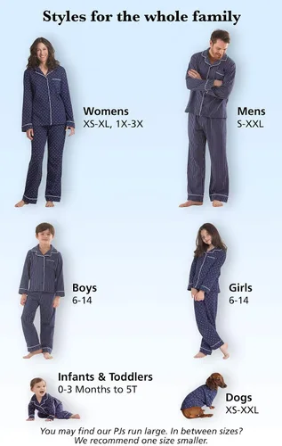 Miniatura 5 de PajamaGram Pijama familiar de algodón suave pijamas a juego patrones burdeos y azul marino
