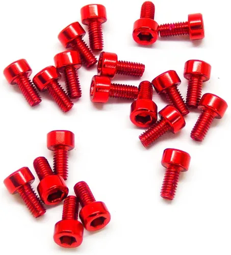 Miniatura 3 de 20pcs M3x6mm Tornillos de cabeza de zócalo 6063 Aluminio Hex Socket (Anodized Colors) (negro)