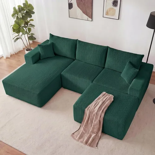 Miniatura 21 de Sofá modular de 108 pulgadas, sofá modular de nube con asiento profundo, moderno sofá modular en forma de L con diván, sofás tapizados sin hueso
