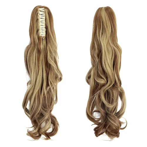 Miniatura 2 de OMGREAT Extensión de cola de caballo de 18 pulgadas de largo, extensiones de cabello rizado de una pieza con clip en cola de caballo sintéticas