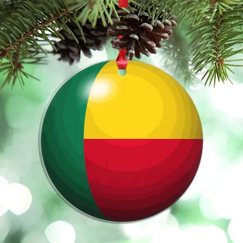 Miniatura 12 de Bandera de Cabo Verde, decoración para árbol de Navidad, bola 3D, recuerdo de la ciudad del país, adornos de Navidad personalizados, decoración