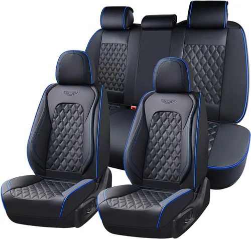 Miniatura 9 de Coverado Juego completo de fundas de asiento de automóvil, fundas de asiento de piel de napa para automóvil, protector de asiento de automóvil