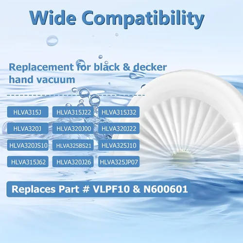 Miniatura 3 de Filtros de repuesto VLPF10 compatibles con aspiradora de mano Black and Decker Dustbuster, modelo HLVA315J HLVA320J00 N575266 de Funmit