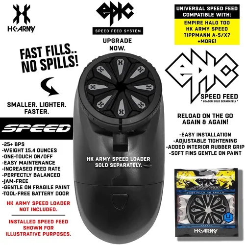Miniatura 4 de HK Army Universal Epic Speed Feed Paintball Cargador Tolva Accesorio para Halo/Invertir también, Pinokio, Velocidad, A5, X7 Sigilo