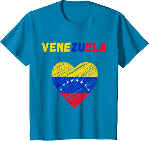 Miniatura 62 de Camiseta con la bandera venezolana con corazón de Venezuela, Negro