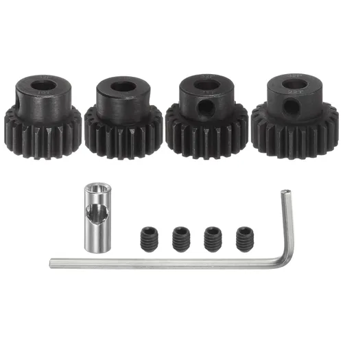 uxcell Juego de engranajes de piñón 32P eje de 0.197 in 19T 20T 21T 22T engranajes de motor engranajes de piñón de acero endurecido con acoplador de