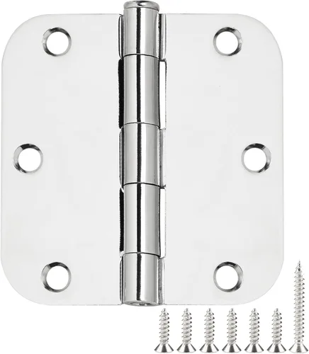 Miniatura 29 de Paquete de 12 bisagras redondeadas para puerta, con radio de 5/8 de pulgada, negro mate, 3.5 x 3.5 pulgadas Negro mate redondeado