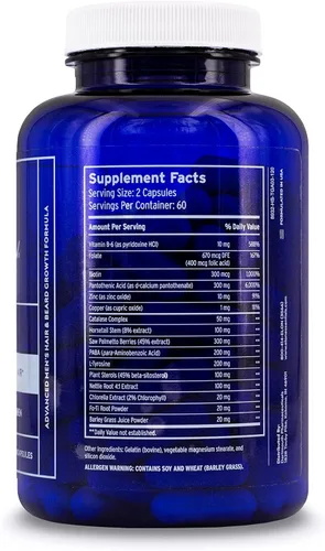 Miniatura 6 de Elon Matrix Man - Vitaminas para el crecimiento del cabello para hombres - Saw Palmetto y biotina Vitaminas para el cabello adelgazante - Vitamina