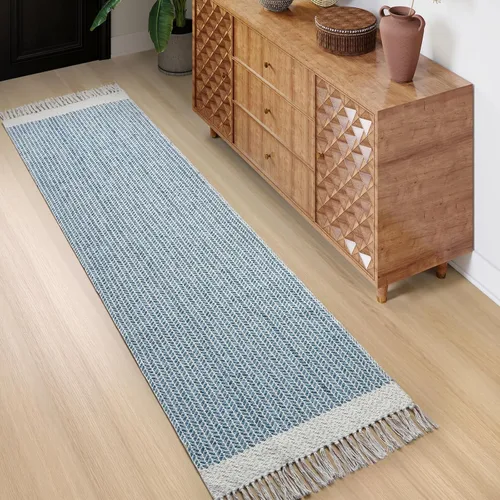 Miniatura 3 de Lahome Alfombra Corredor de Cocina Boho, 2'6''x8' Corredores para Pasillos Alfombra de Baño Ligera Tapete Tejido de Algodón con Borlas, Alfombras